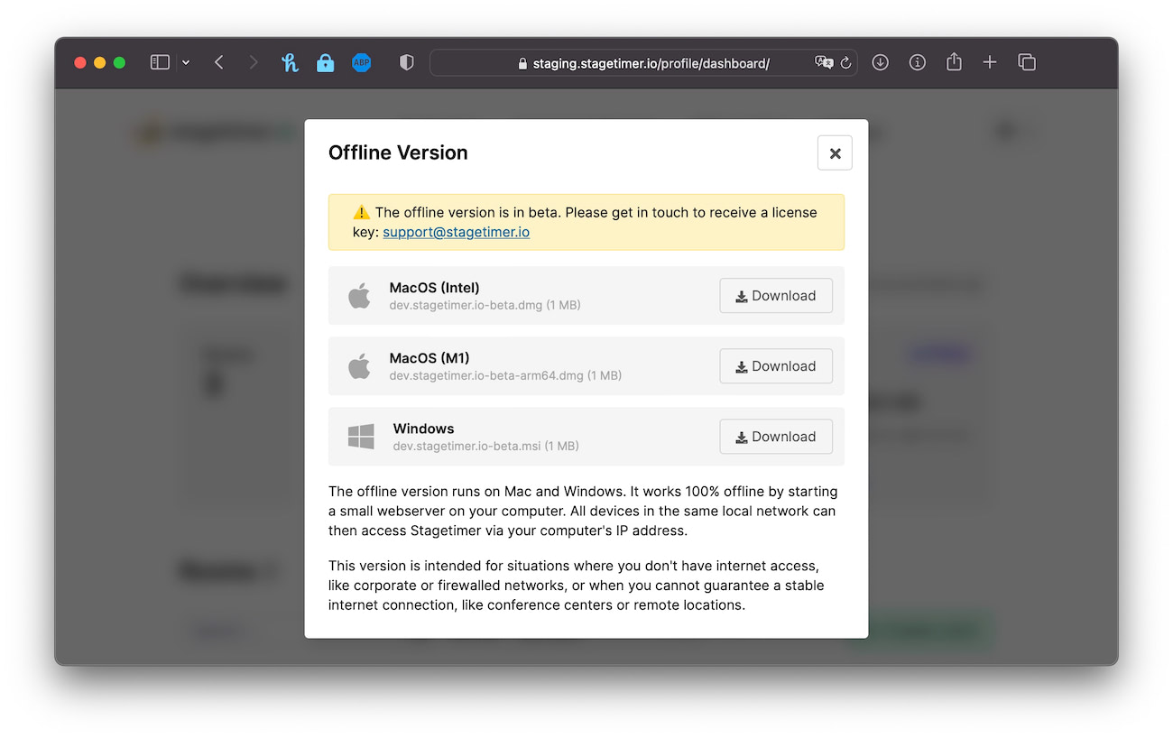Self-service for license keys will be added soon