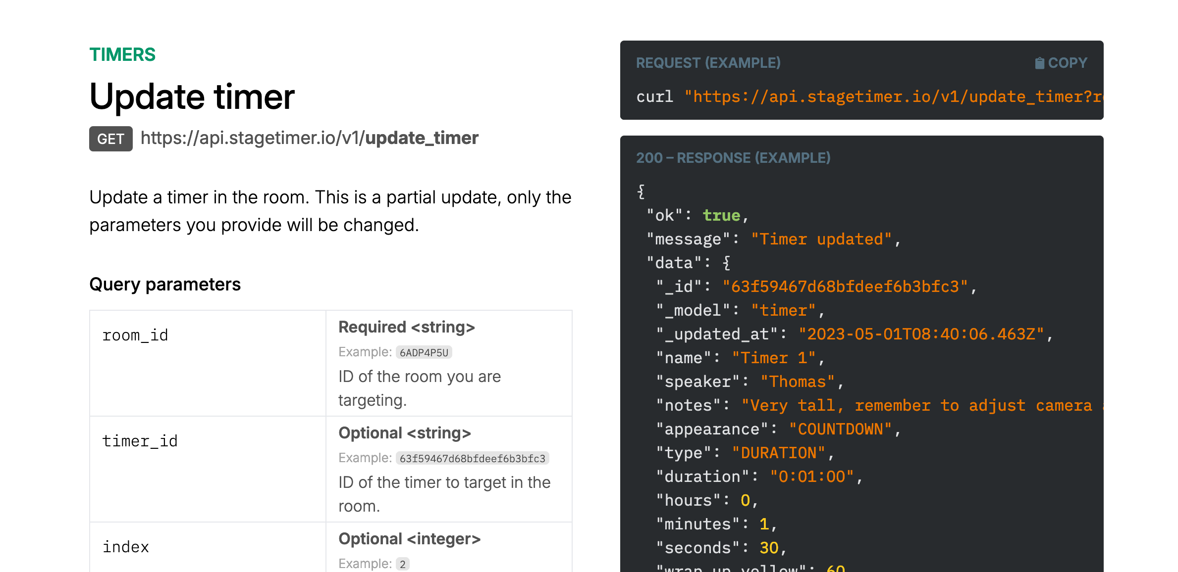 Updated API documentation