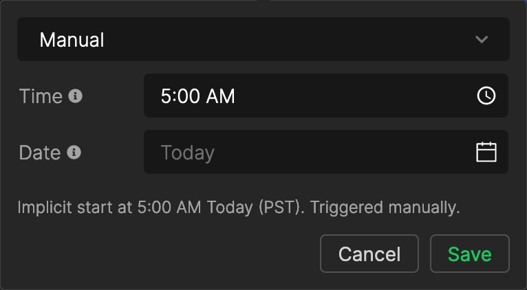 Timer Start Settings
