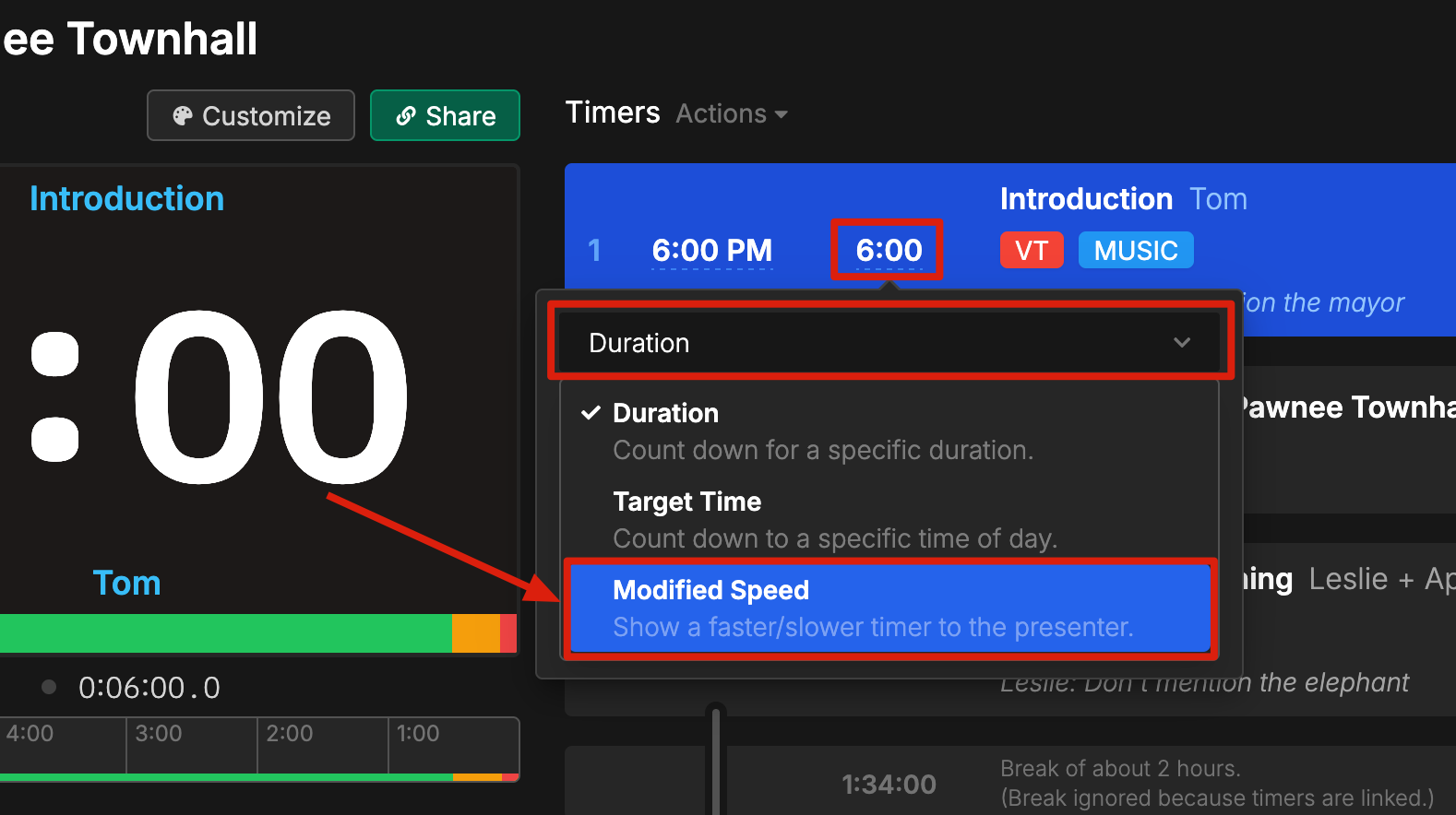 Time Warp UI location