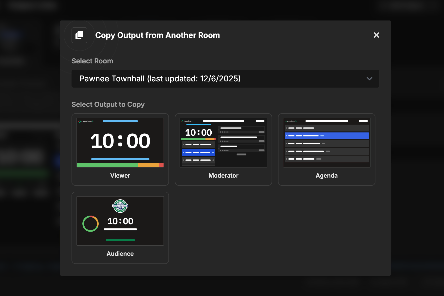 Copy outputs from another room