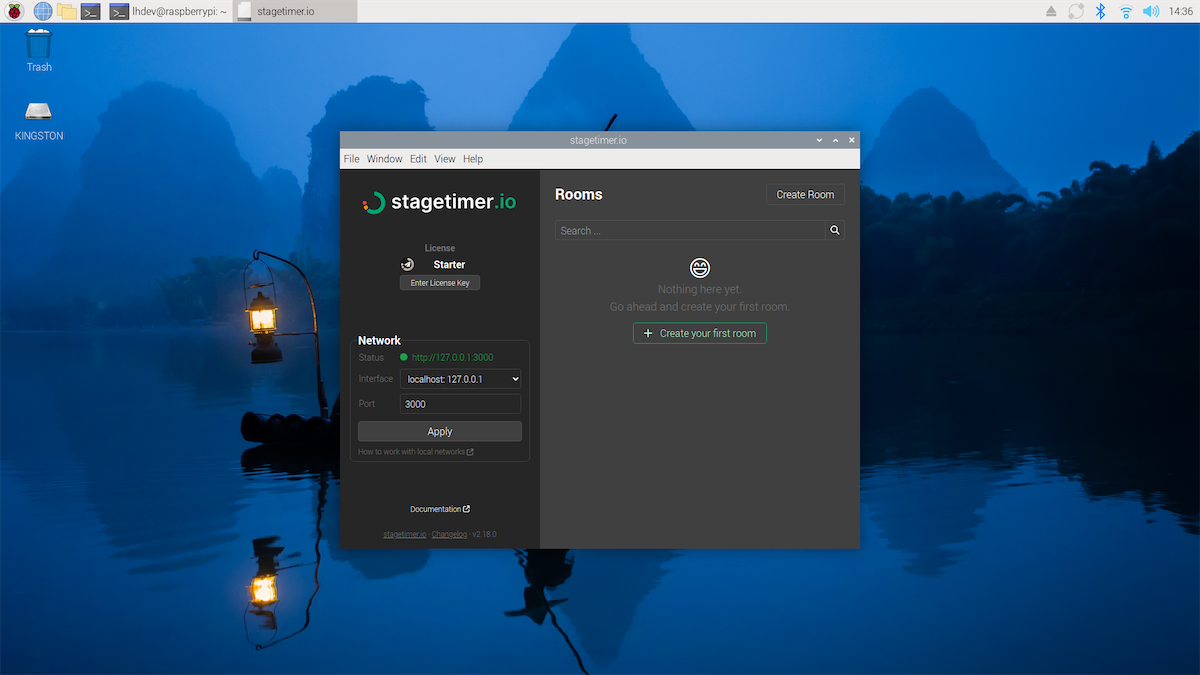 Stagetimer desktop app running on Linux