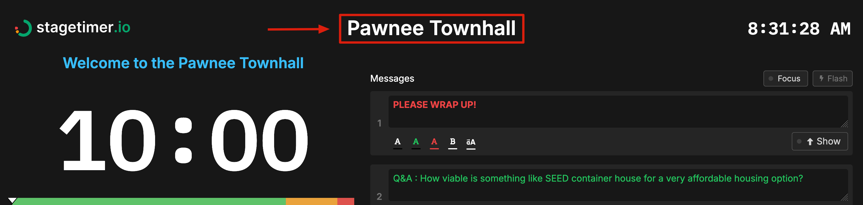 The room title can be edited on the Controller page