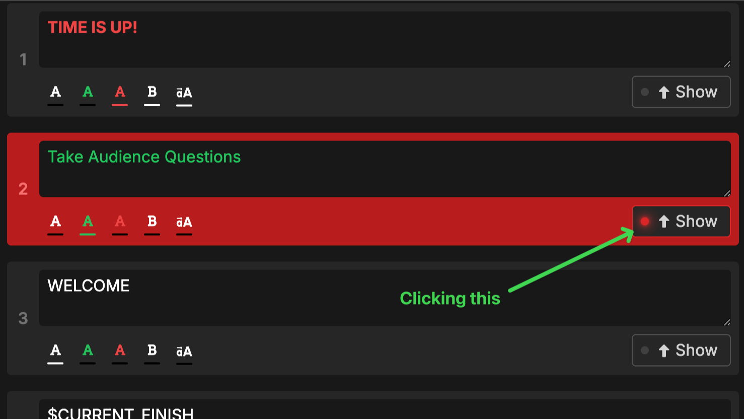 Message controller interface
