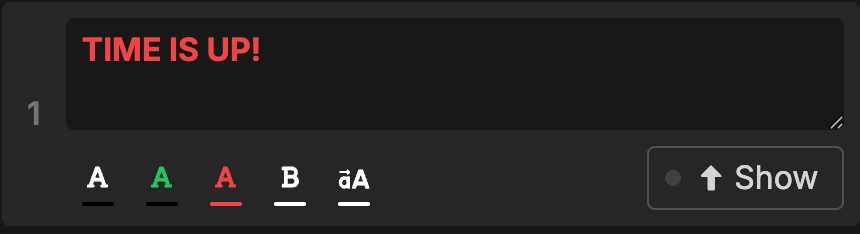 Message card with all editing controls visible