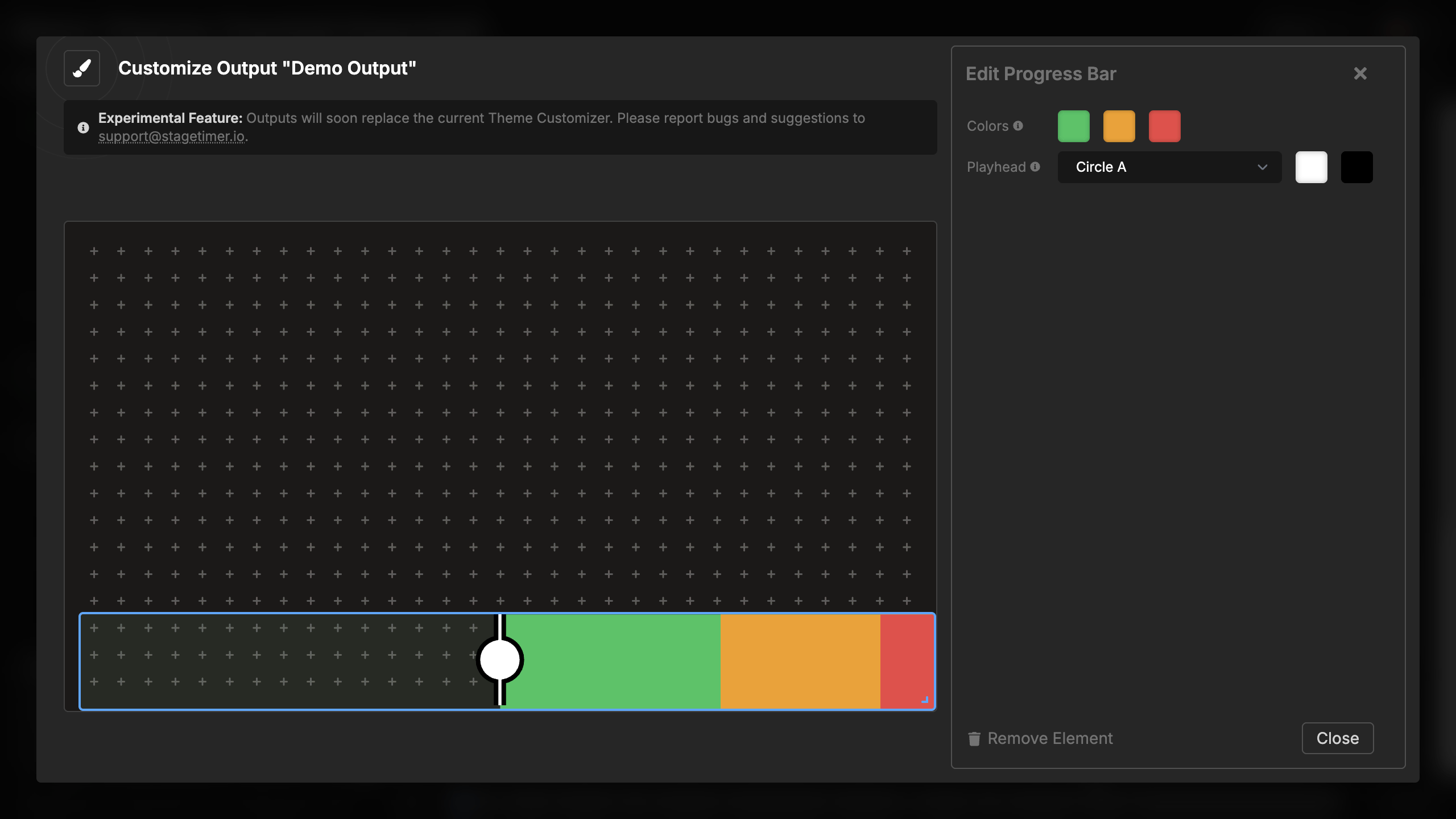 Progress bar with Circle A playhead