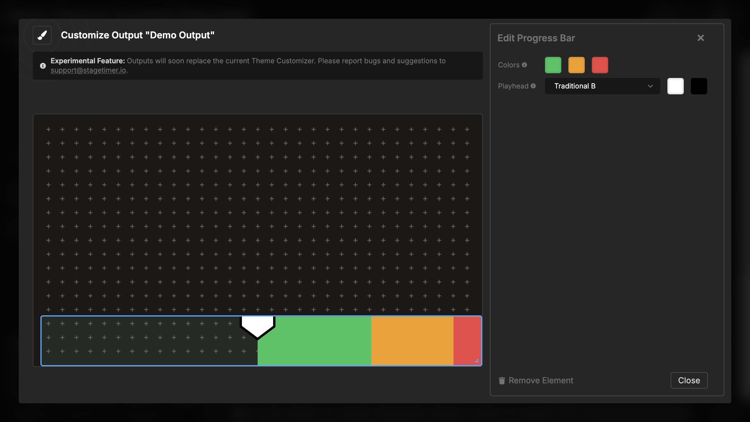 Progress bar with Traditional B playhead