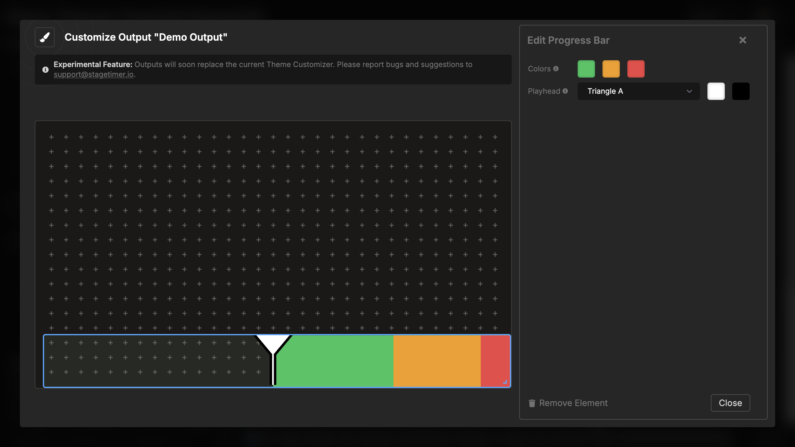 Progress bar with Triangle A playhead