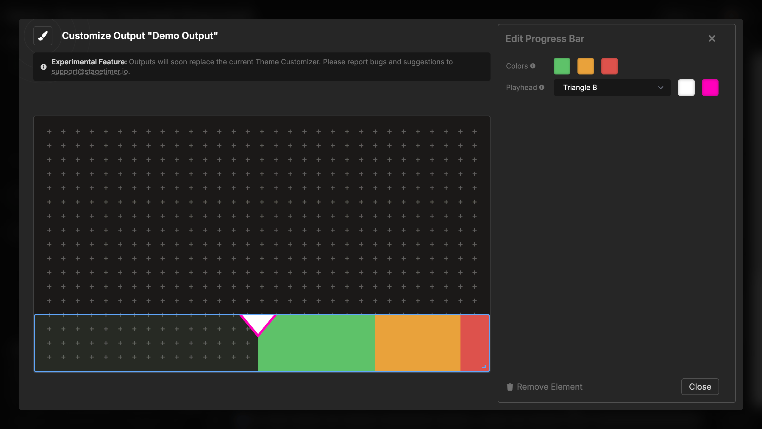 Progress bar playhead configuration settings