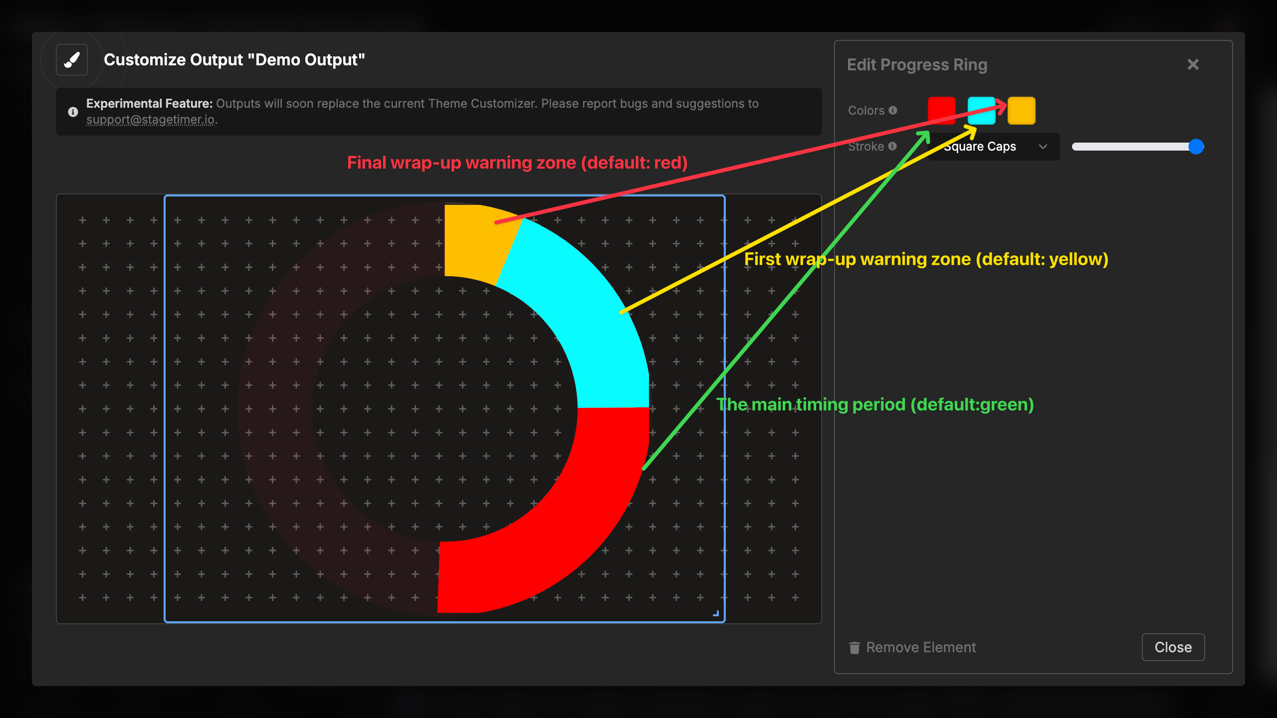 Progress ring color variations showing different color schemes