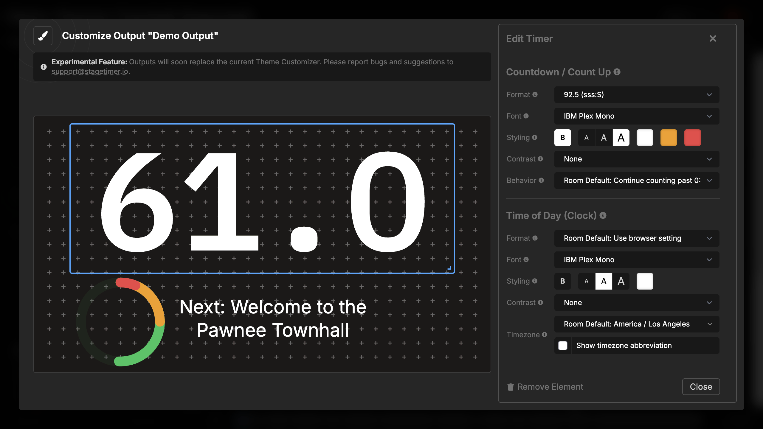 Timer showing remaining seconds with decimal precision