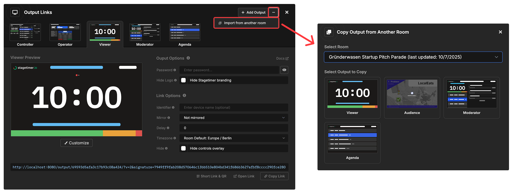 Import Outputs from other Rooms