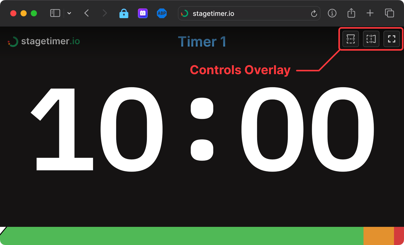Output with overlay controls