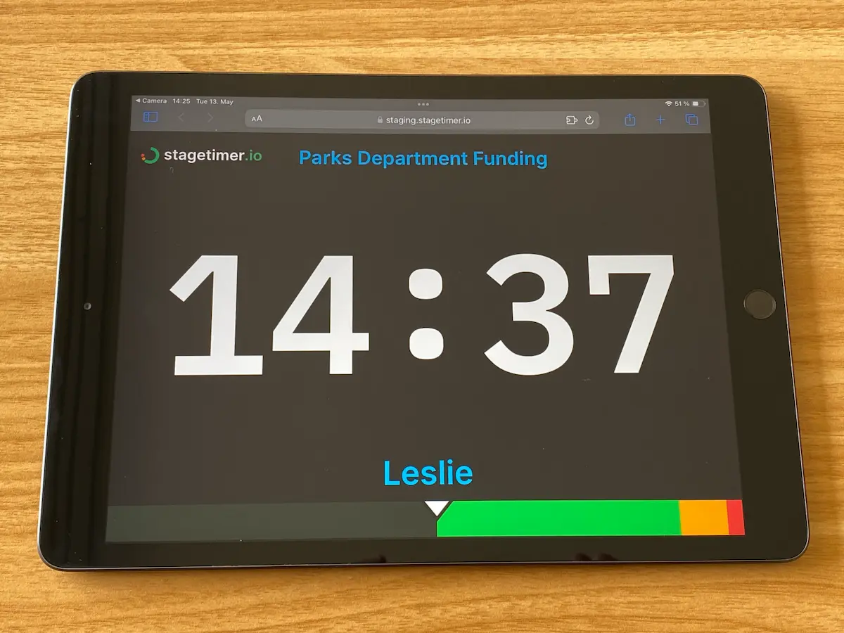 Viewer output showing a countdown timer with progress bar