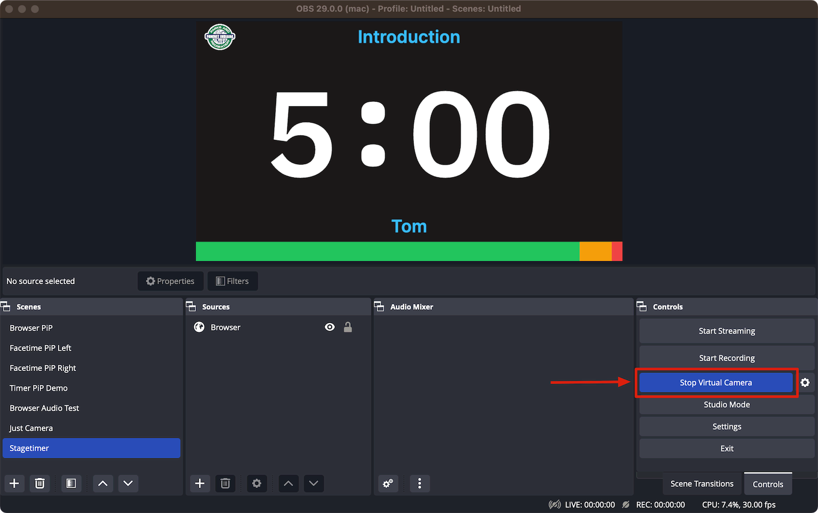 Start Virtual Camera