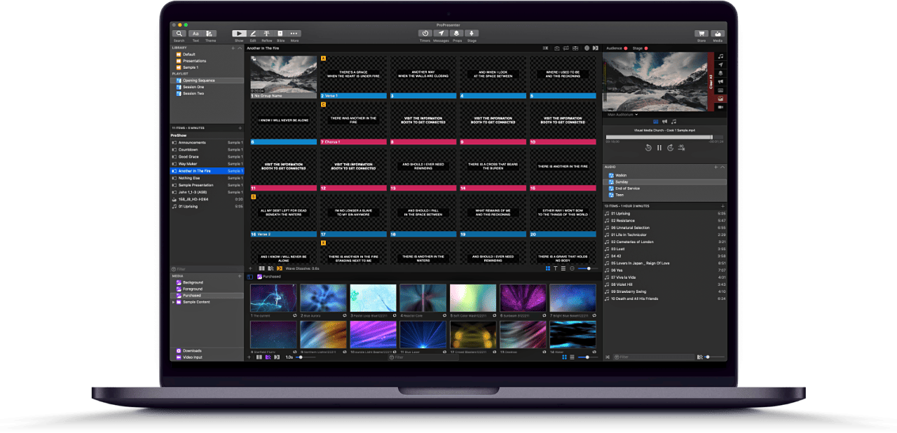 ProPresenter’s interface
