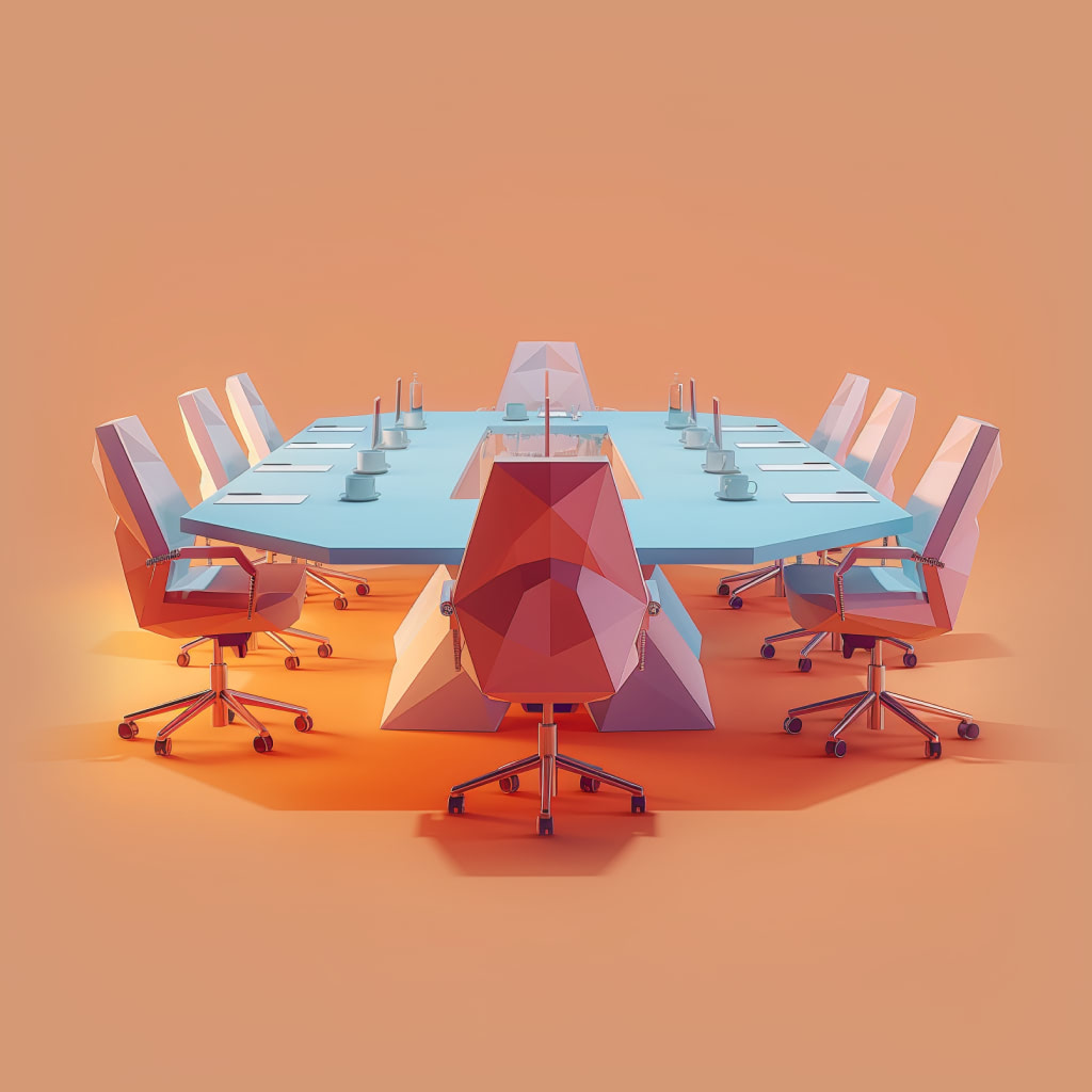Conference table with chairs