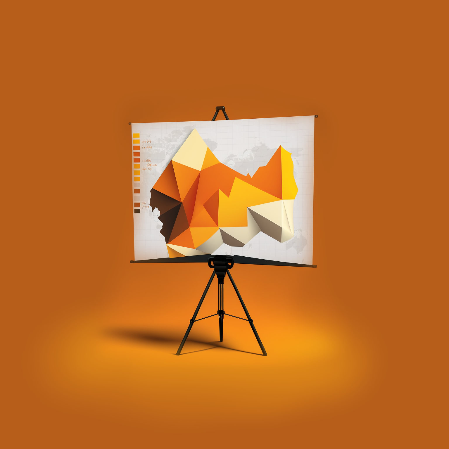 Projection screen with graphs